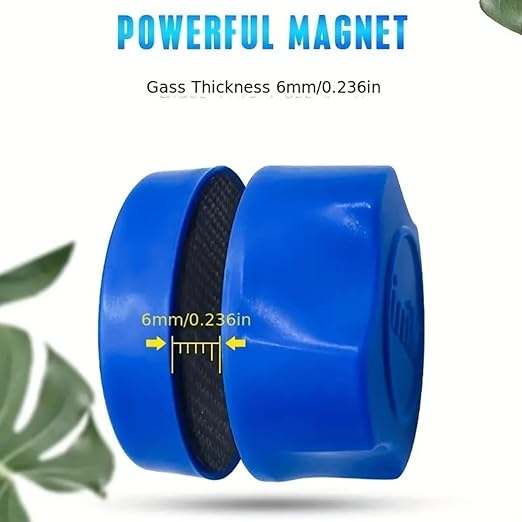 PetzLifeworld Mini Magnetic Aquarium Fish Tank Algae Glass Cleaner Scrubber | Suitable for 6-8 MM Thickness Glass | Colour May Varry (Blue)
