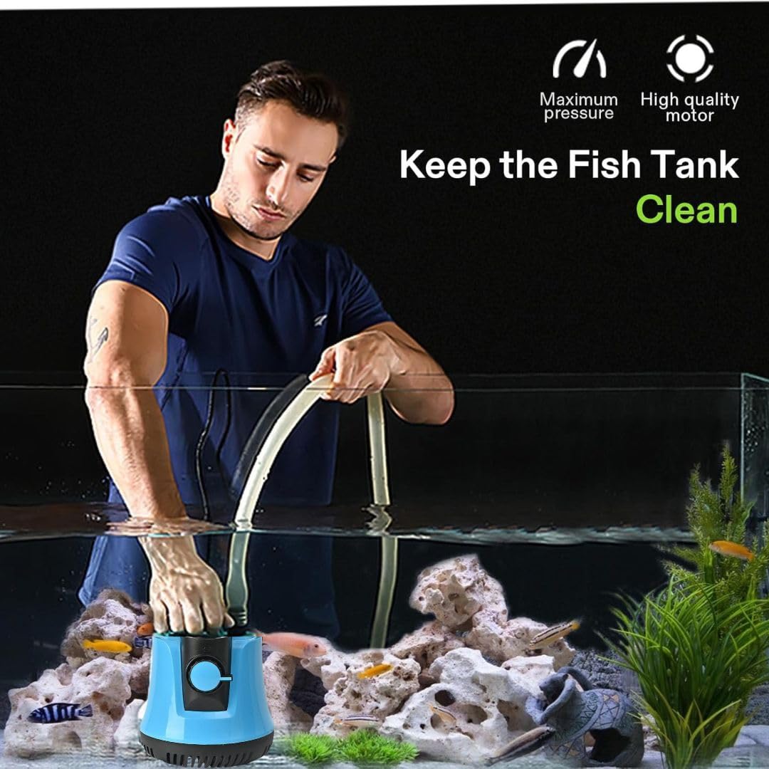 Petzlifeworld Aquarium Submersible Bottom Suction Water Pump with Adjustable Water Flow and Free 2-Nozzles
