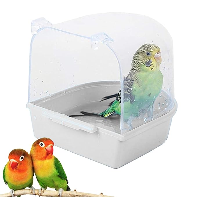 Petzlifeworld Birds Bath Tub (Random Colour) Hanging Bath Tub Birds Cage Acessories Suitable for All Small Birds | Made of Plastic | Non Breakable