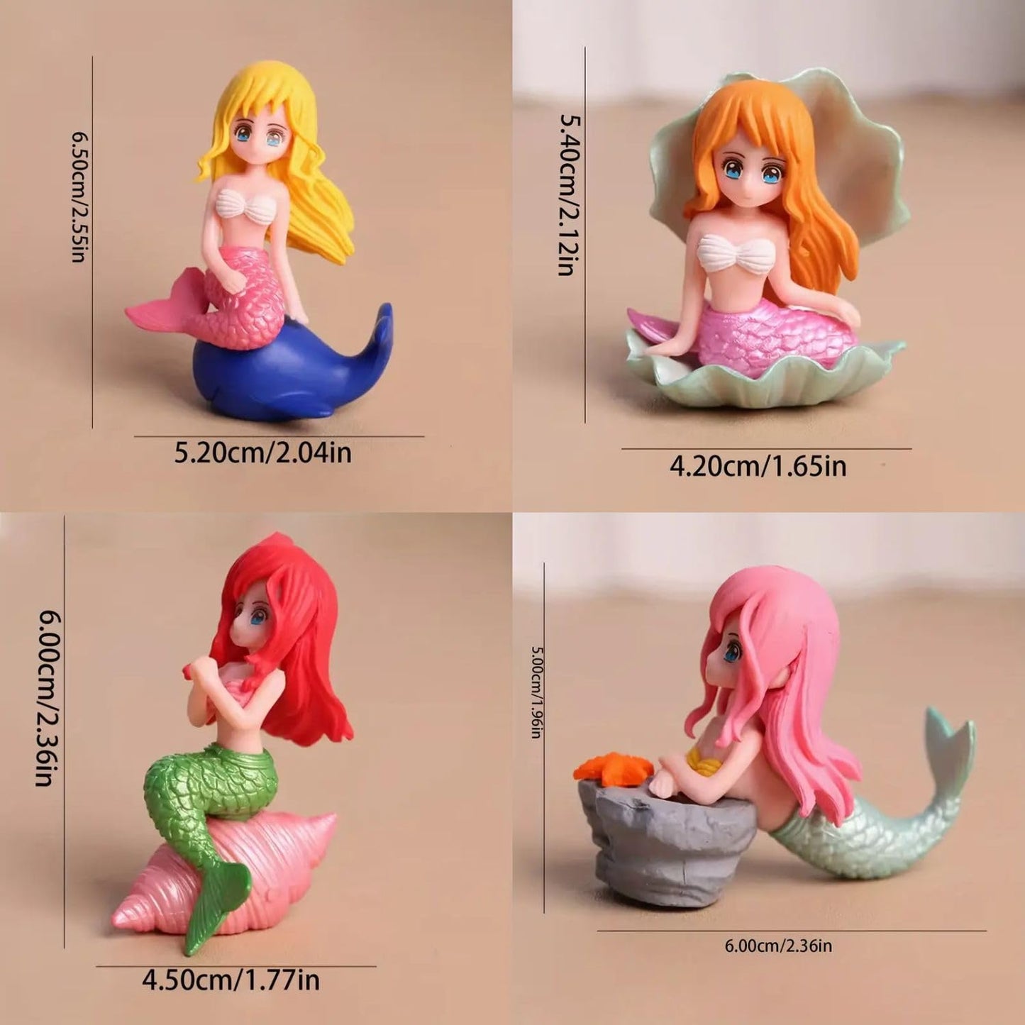 Petzlifeworld Miniature Mermaid (3 Pcs-Any Mermaid) Cute Resin Toys for Aquarium Fish Tank Decoration