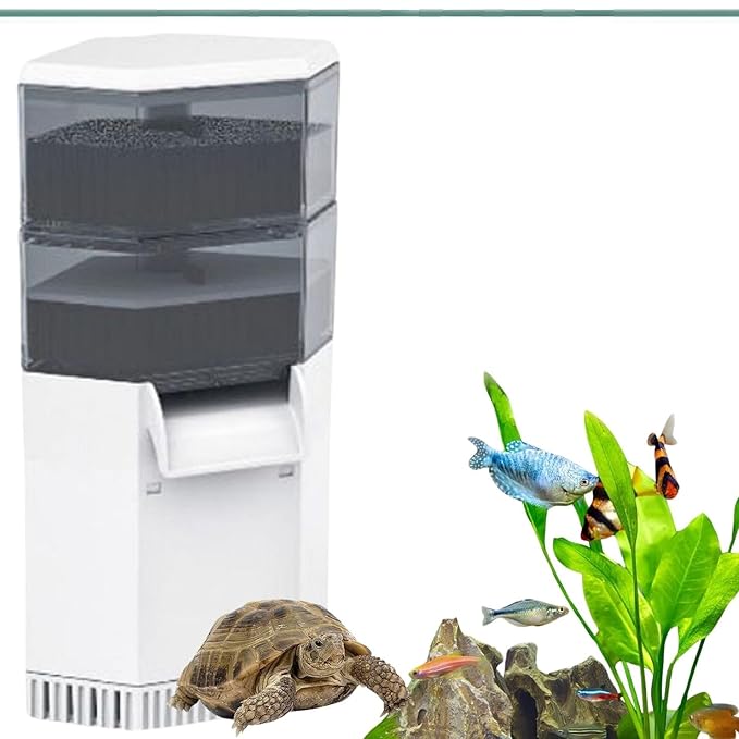 Jeneca in 1 Low Level Multi Layer Corner Water Fall Aquarium Reptiles Fish Tank Turtle Filter