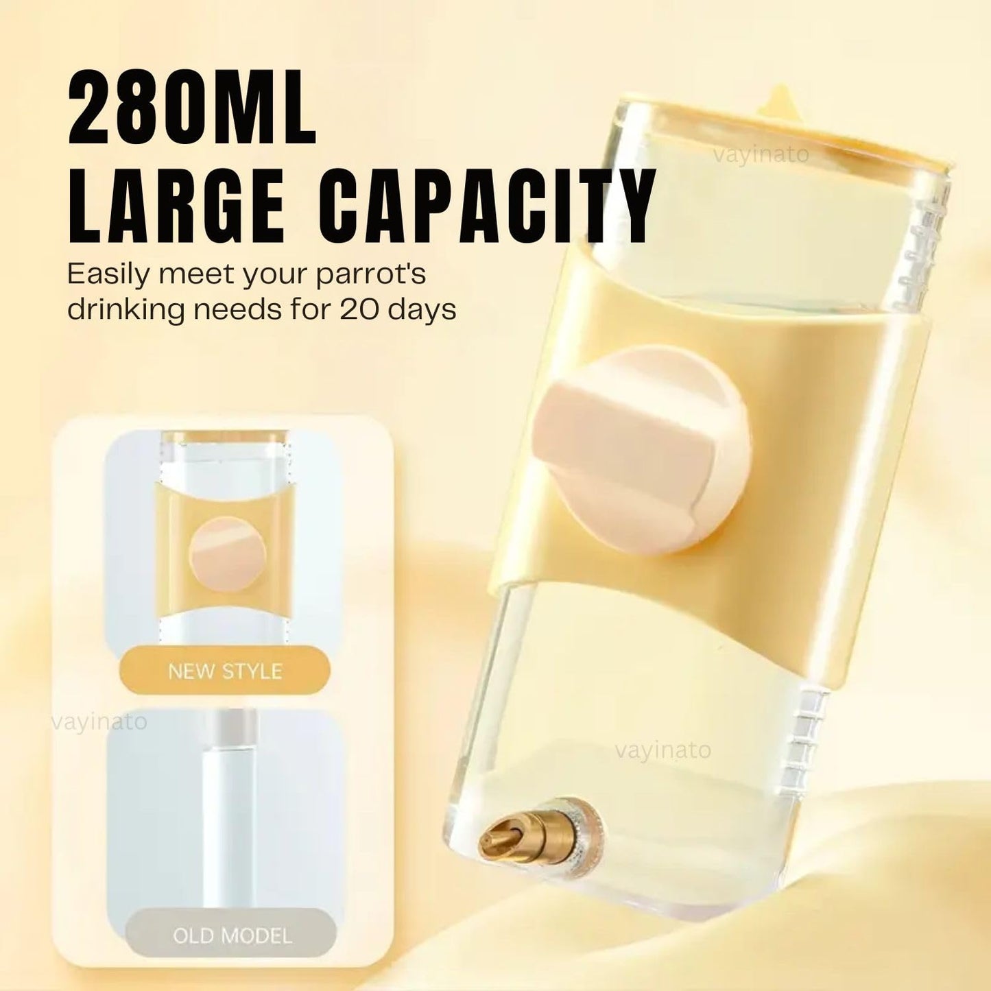 Petzlifeworld 280ml (Random Color) Automatic Bird Water Dispenser with Brass Nozzle