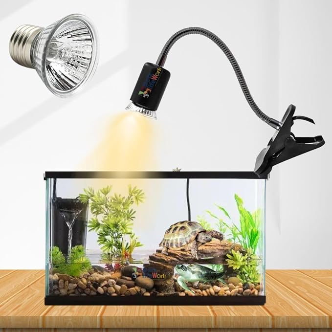 PetzLifeworld 50W Black Reptile Heat Lamp Turtle Lights with Clip