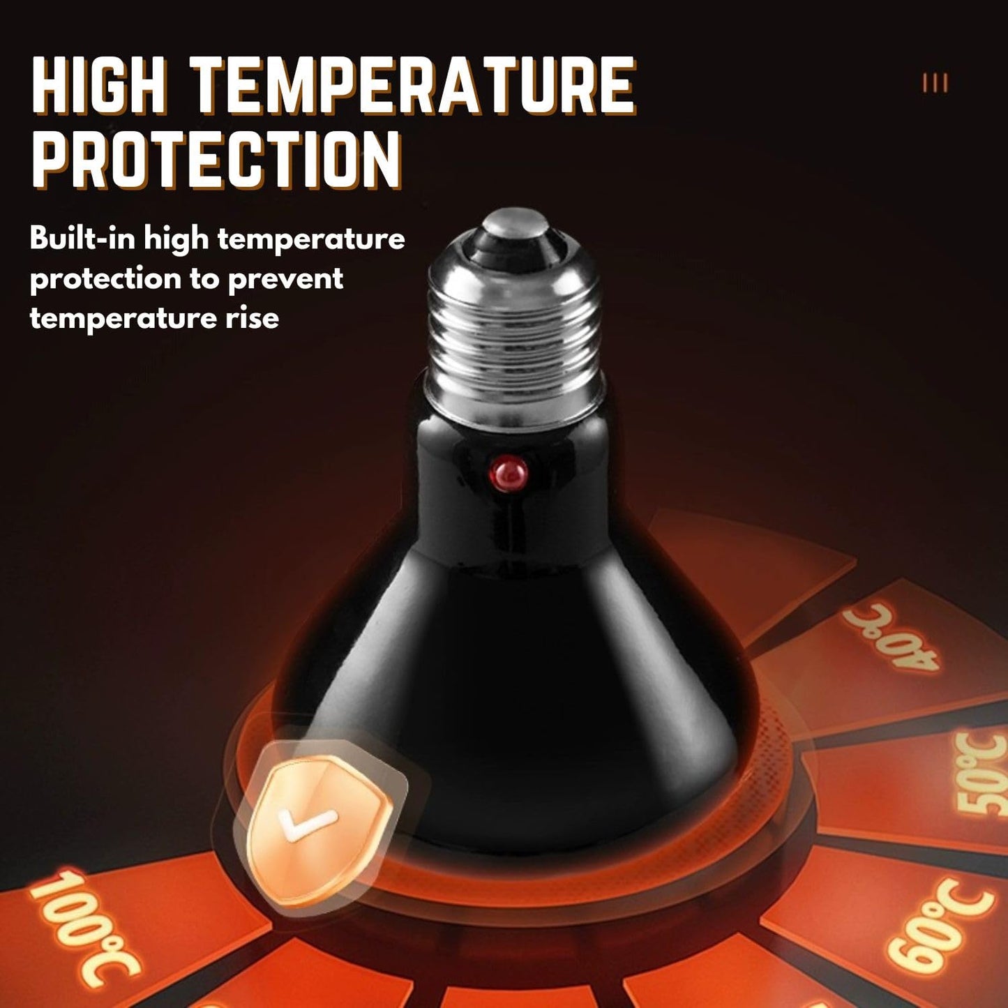 CLEEN Reptile Ceramic Heat Emitter Lamp | No-Light Heating Bulb