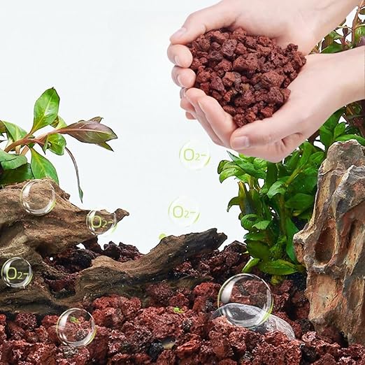 Petzlifeworld 5~8mm Natural Volcanic Red Lava Chips