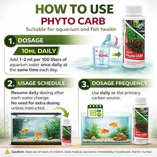 Petzlifeworld Aquatic Remedies 2 PCs Phytocarb (100ml x 2 = 200ml) | Liquid Carbon + Algae Control | CO2 Plus โ Algae Minus | Planted Aquarium Fish Tank Supplement