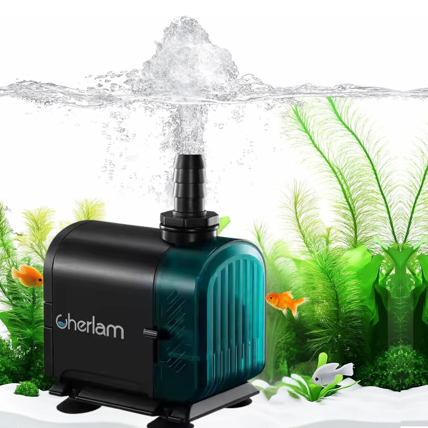 Cherlam Silent Aquarium Submersible Water Pump for Fish Tank & Pond