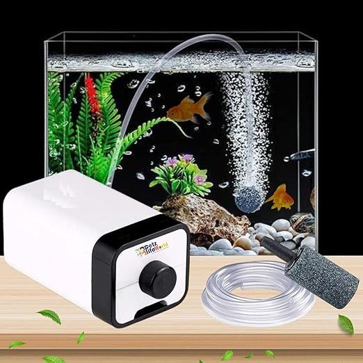 Sunsun CT Series Air Volume Adjustable Aquarium Oxygen Air Pump with 2 Meter Air Tube and 1 Air Stone for Fish Tank (CT-201 | 1 Way)