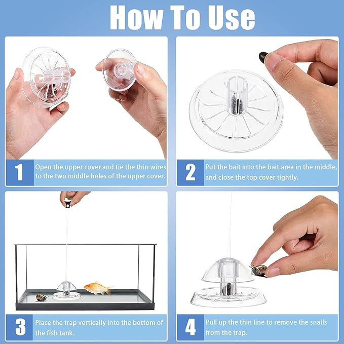 Petzlifeworld Transparent Clear Planted Aquarium Fish Tank Snail Trapper Snail Catching Trap Box | Safe and Doesnt Harm Other Aquatic Species | Easy to Use