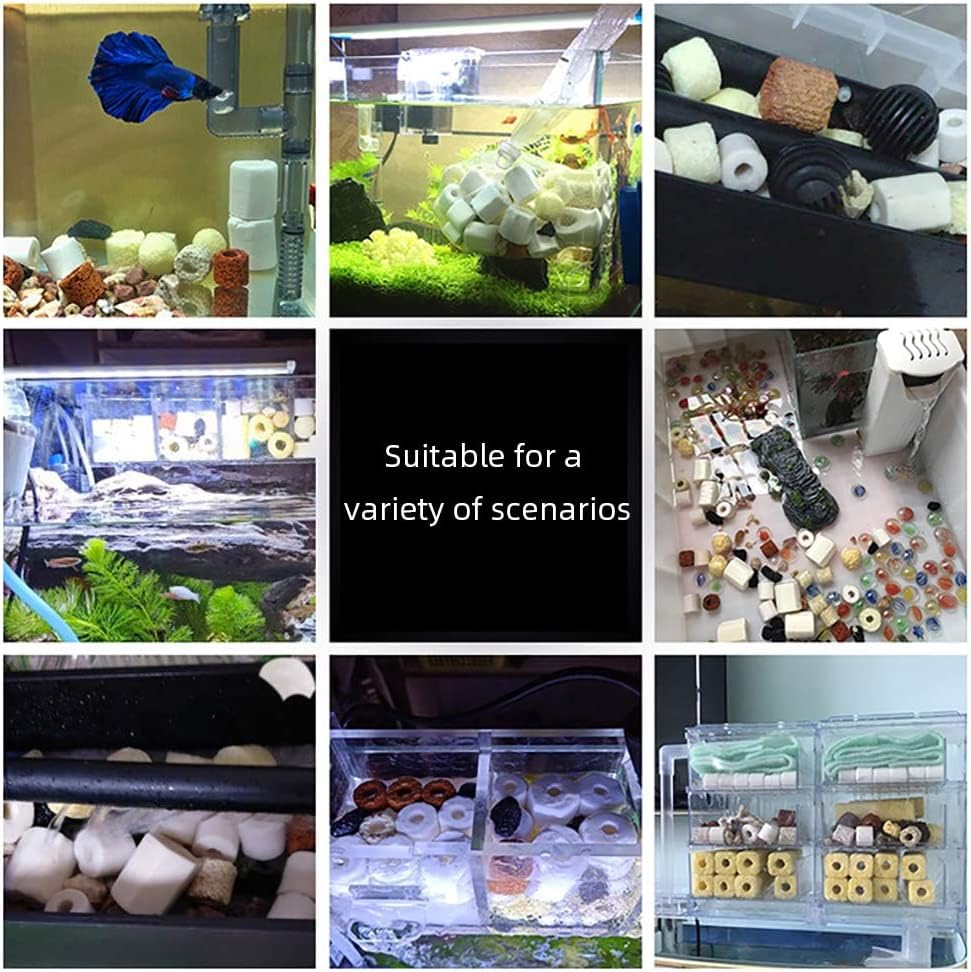 YEE Packed White High Porous 500g Ceramic Ring with Net Bag Aquarium Filter Media for Enhancing Water Quality and Clarity