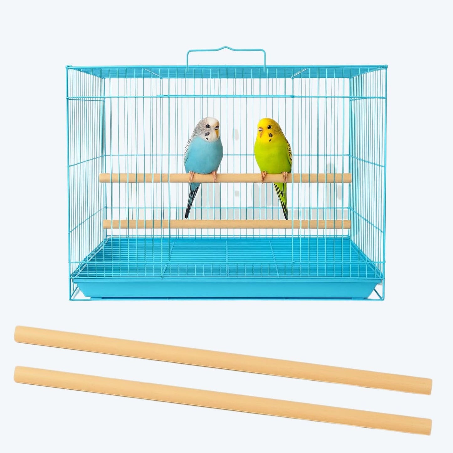 PetzLifeworld 2pcs 2 Feet Natural Wooden Stick for Bird Cage – Sturdy Standing Poles for Parrots, Budgerigars & African Love Birds | Durable Wooden Design for Comfort & Activity (Only Stick)