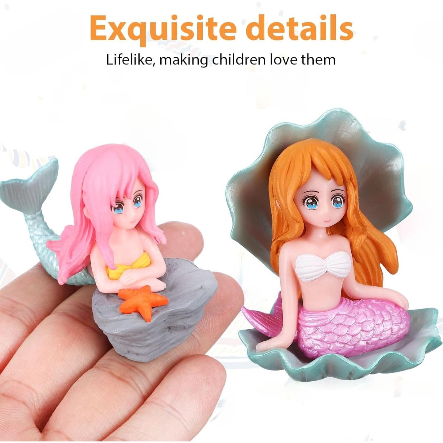 Petzlifeworld Miniature Mermaid (3 Pcs-Any Mermaid) Cute Resin Toys for Aquarium Fish Tank Decoration