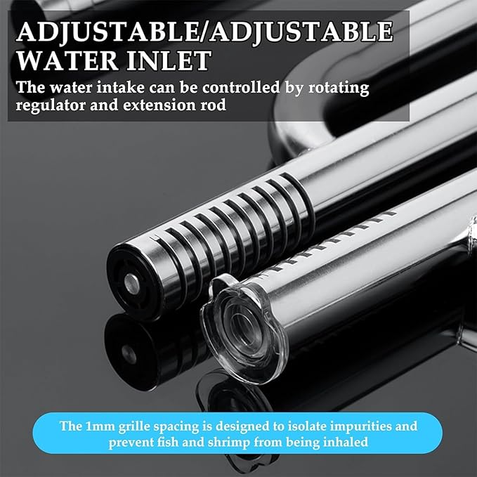 Mufan Stainless Steel Lily Pipe Set with Surface Skimmer, Inflow and Outflow for Aquarium Canister Filter - Removes Surface Scum Pipe for Planted Tank