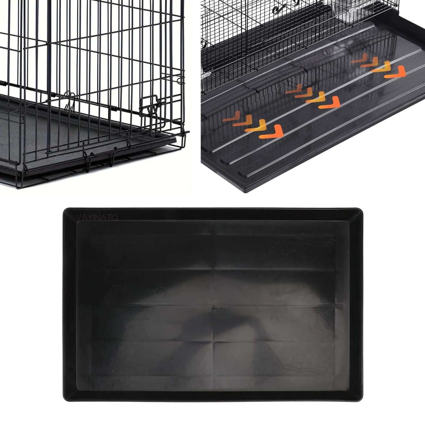 PetzLifeworld 2 Feet Black Removable Plastic Tray for Bird Cage | Durable, Lightweight & Easy to Clean