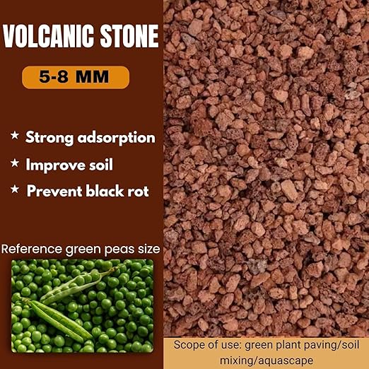 Petzlifeworld 5~8mm Natural Volcanic Red Lava Chips