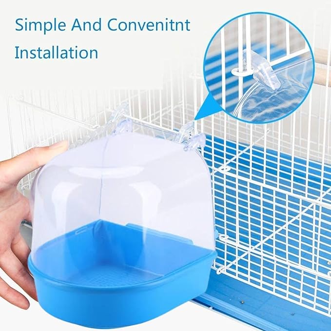 Petzlifeworld Birds Bath Tub (Random Colour) Hanging Bath Tub Birds Cage Acessories Suitable for All Small Birds | Made of Plastic | Non Breakable