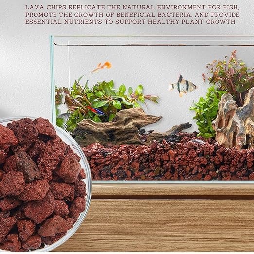 Petzlifeworld 5~8mm Natural Volcanic Red Lava Chips