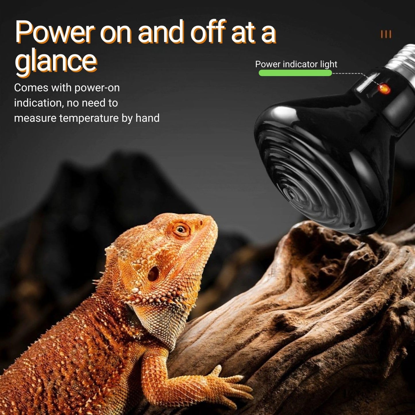 CLEEN Reptile Ceramic Heat Emitter Lamp | No-Light Heating Bulb