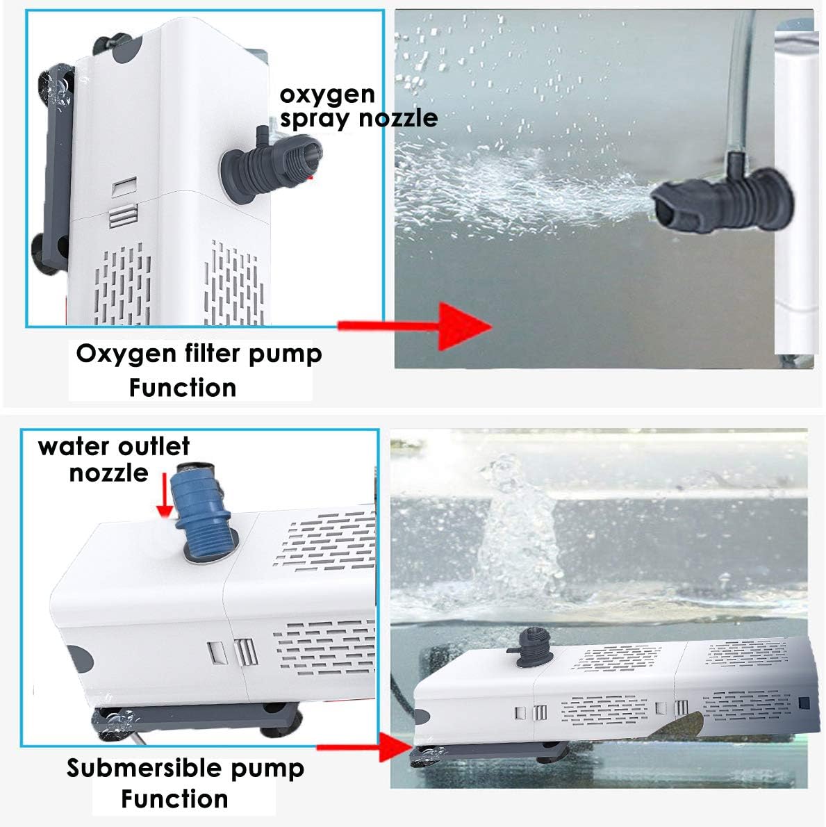 YEE YJY-9200F 3 In 1 Submersible Aquarium Internal Liquid Filter Water Pump For Fish Tank, Turtle Tank Upto 3 Feet Tank