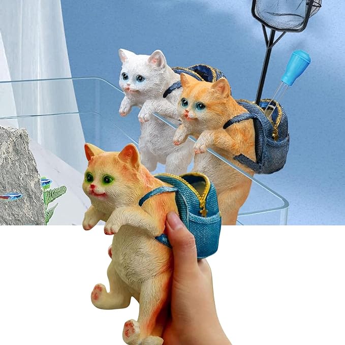 Petzlifeworld Hanging Mini Yellow Kitty with Bag for Aquarium Fish