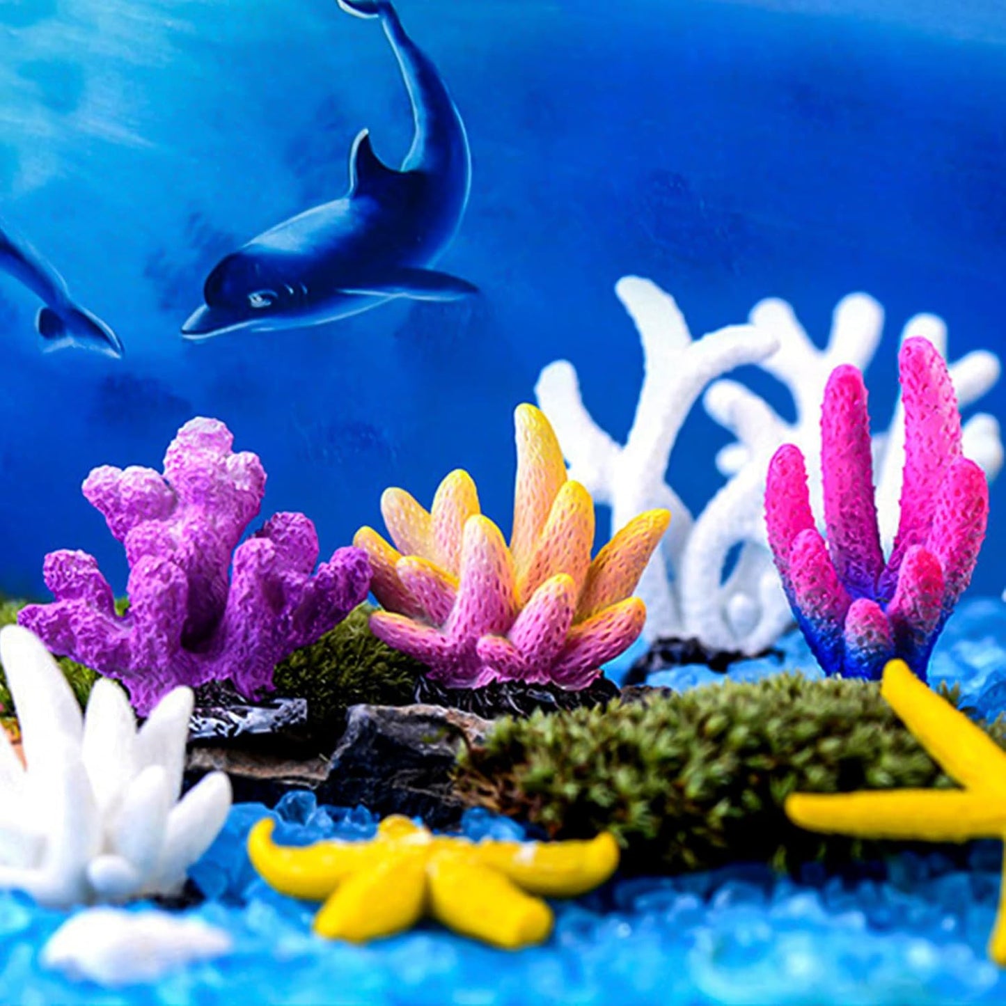 Petzlifeworld 3 Pcs Resin Mini Koral Decor For Fish Tank, Artificial Ocean Koral Reef Ornaments