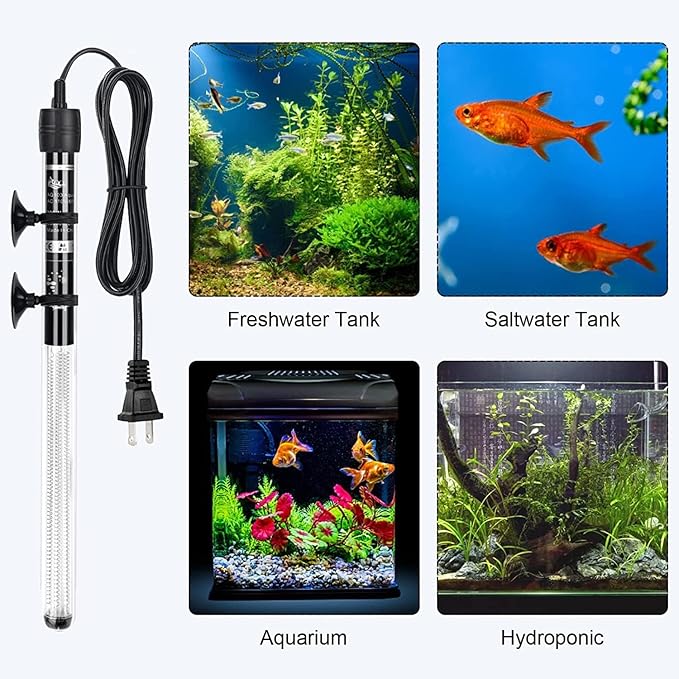 petzlifeworld Imported Aquarium Fish Tank Glass Heater with Free Thermometer | IP 68 Water Proof | Blast Proof by Petzlifeworld