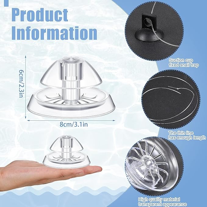 Petzlifeworld Transparent Clear Planted Aquarium Fish Tank Snail Trapper Snail Catching Trap Box | Safe and Doesnt Harm Other Aquatic Species | Easy to Use