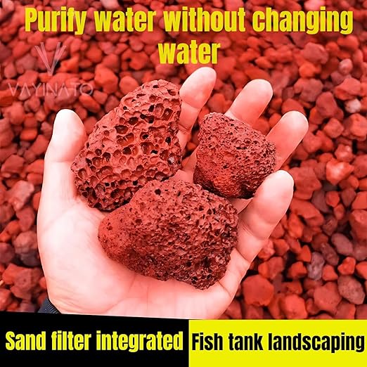 PetzLifeworld 10-15cm Natural Volcanic Red Lava Rocks – Premium Aquarium & Terrarium Decor, Filter Media & Landscaping Stones