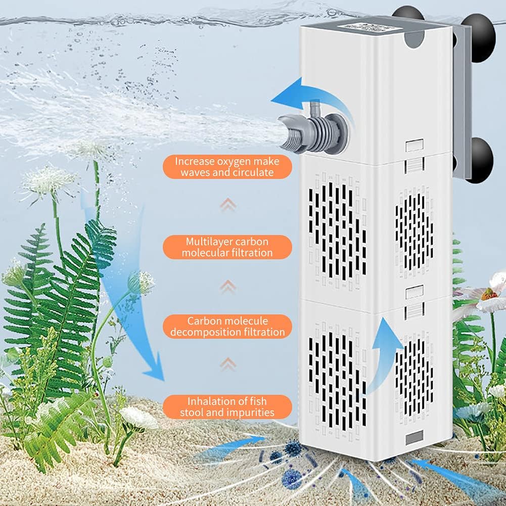 YEE YJY-9200F 3 In 1 Submersible Aquarium Internal Liquid Filter Water Pump For Fish Tank, Turtle Tank Upto 3 Feet Tank