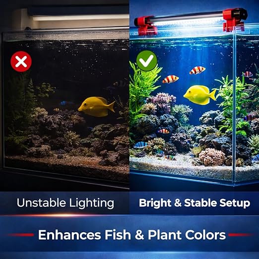 Petzlifeworld Universal Aquarium Light Clip Holder, LED Tube Mount Brackets for Fish Tank, Durable Plastic Clamp for Aquarium Lighting Support (Red)
