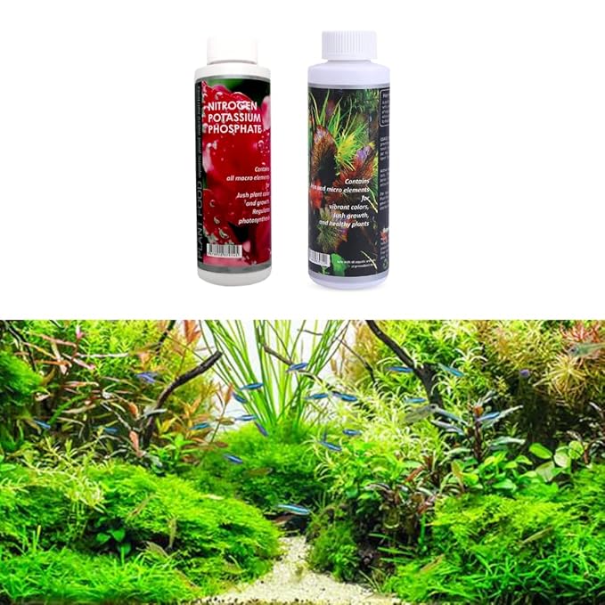 petzlifeworld Aquatic Remedies Aquarium Plants Fertiliser Combo, Plant Health Formula-120ML & Plant Food-120ML
