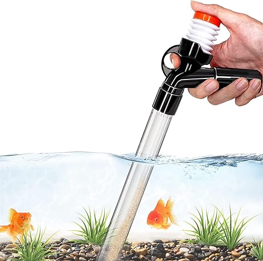 Quanlong (Press Type QL-08G) 3 in 1 Aquarium Gravel Cleaner | Water Changer with Glass Algae Scrapper | Suitable for Aquarium Height 92CM