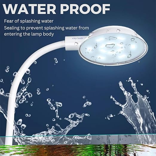 Petzlifeworld (YC-P001S 5 Watts WRGB Ultra Thin Mini Clip Lamp Light with External Control Switch for Nano Tank and Fish Bowl | White | USB Connection | 360° Flexible | Splash Proof