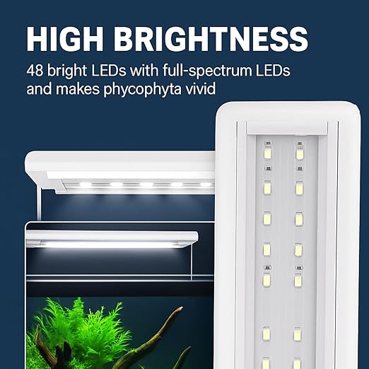 PETZLIFEWORLD 800 Series 33W LED Aquarium Light – Full Spectrum (WRGB) High Brightness, Extendable Brackets (75–85cm), Energy-Saving Fish Tank Lighting for Freshwater & Saltwater Plants