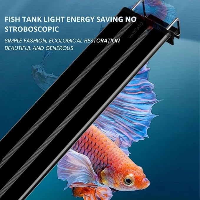 Petzlifeworld Aquarium LED Light (Blue+White), Single Color Mode LED Light Ultra Slim Black Light for Fresh & Salt Water Tank | Water Proof with Extendable Bracket