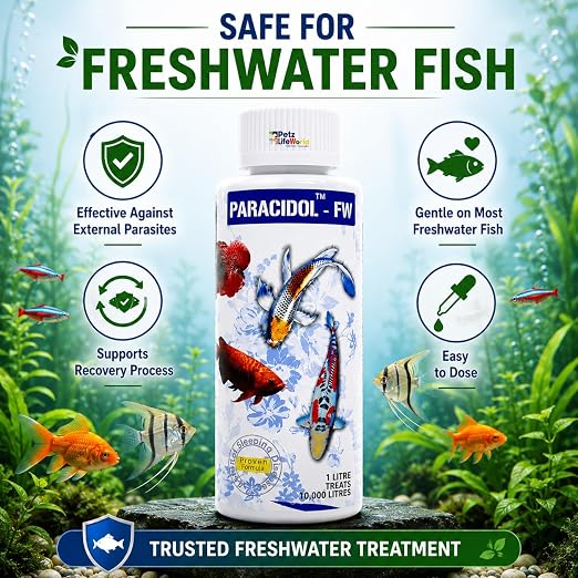 Petzlifeworld Aquatic remedies Paracidol for Fresh Water Aquarium | Complete Fish Care | Healthy Fish, Healthy Aquarium