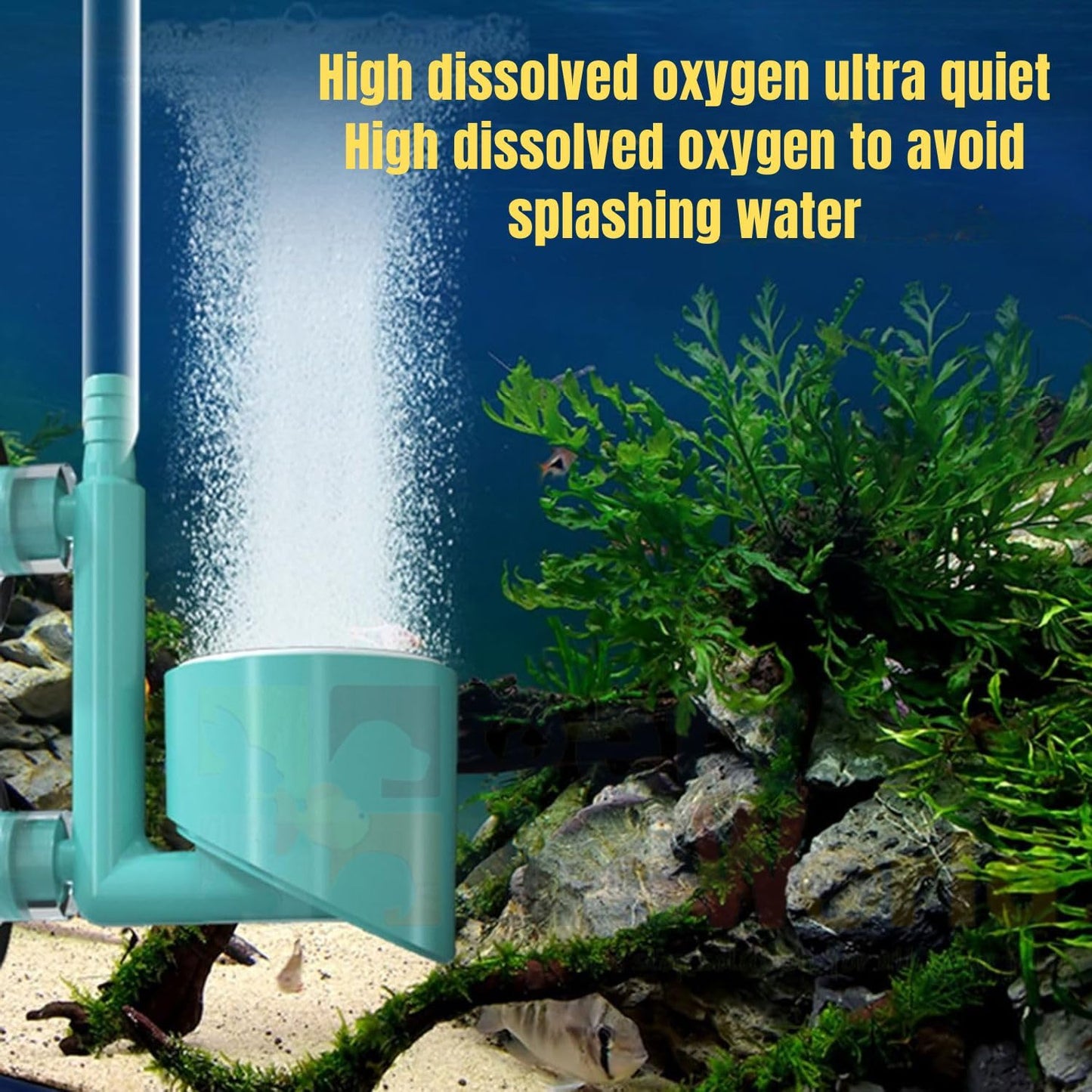 Petzlifeworld Aquarium Mini Air Generator for Aquarium Fish Tank, Nano Bubble Diffuser with Suction Cup Creating Serenes Atmospheres for Fish | Air Refiner | Silent