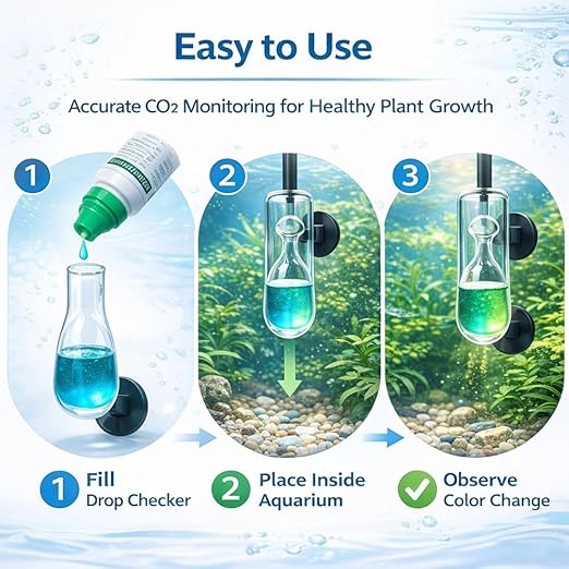 PetzLifeworld CO₂ Indicator Solution 15ml – Accurate CO₂ Level Test Liquid for Aquarium Glass Drop Checker