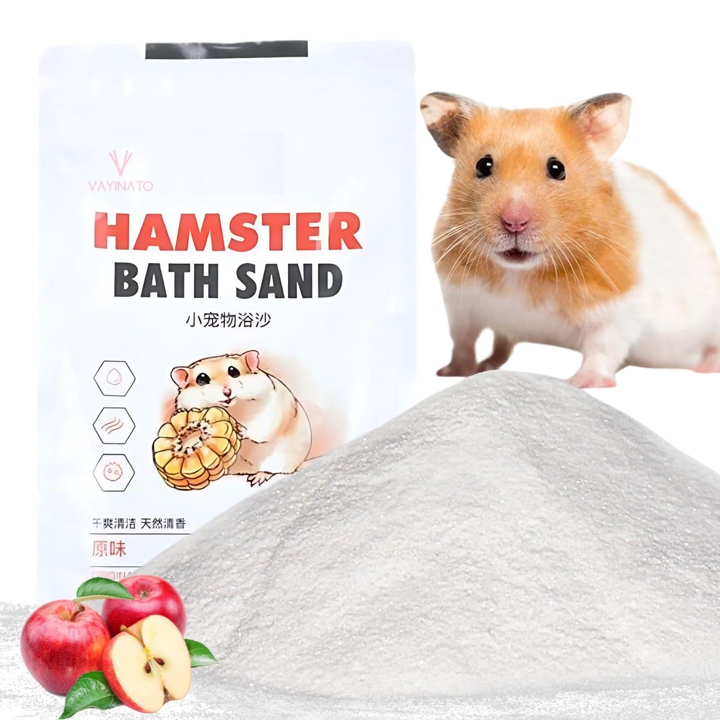 Petzlifeworld 1Kg Dust-Free Natural Flavour Bath Sand for Hamster Odor-Control Grooming Sand for Hamsters, Guinea Pigs, Gerbils & Chinchillas