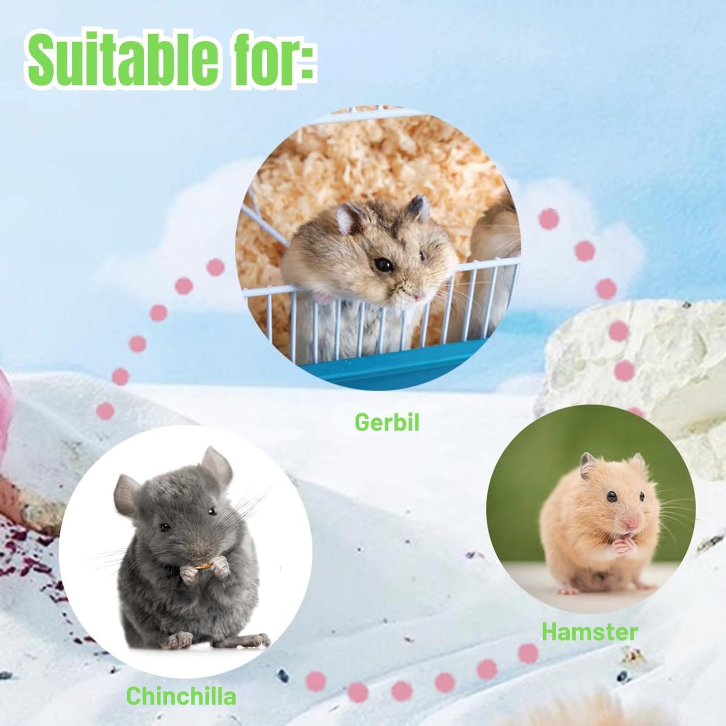 Petzlifeworld 1.2Kg Natural Silica Bath Sand for Hamster | Odor-Control Grooming Sand for Hamsters, Guinea Pigs, Gerbils & Chinchillas
