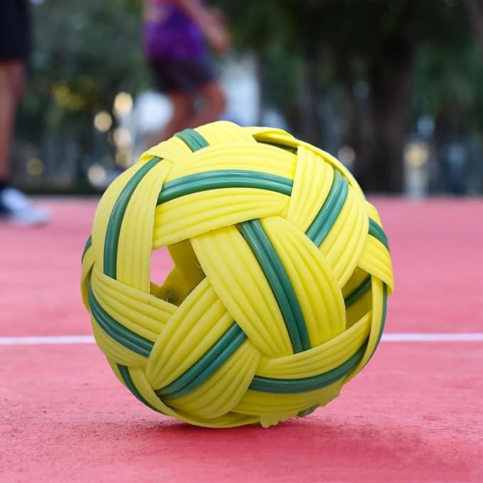 petzlifeworld Marathon MT-101 Sepak Takraw for Small Children | Lightweight Beginner Training Ball for Age 5-12 | Safe Durable Design for Indoor & Outdoor Play | Rattan-Style Plastic Ball