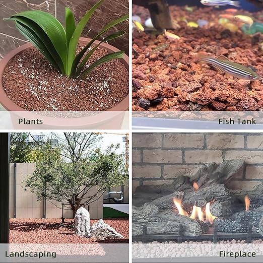 PetzLifeworld 10-15cm Natural Volcanic Red Lava Rocks – Premium Aquarium & Terrarium Decor, Filter Media & Landscaping Stones
