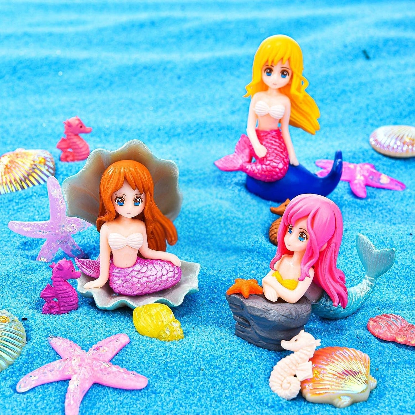 Petzlifeworld Miniature Mermaid (3 Pcs-Any Mermaid) Cute Resin Toys for Aquarium Fish Tank Decoration