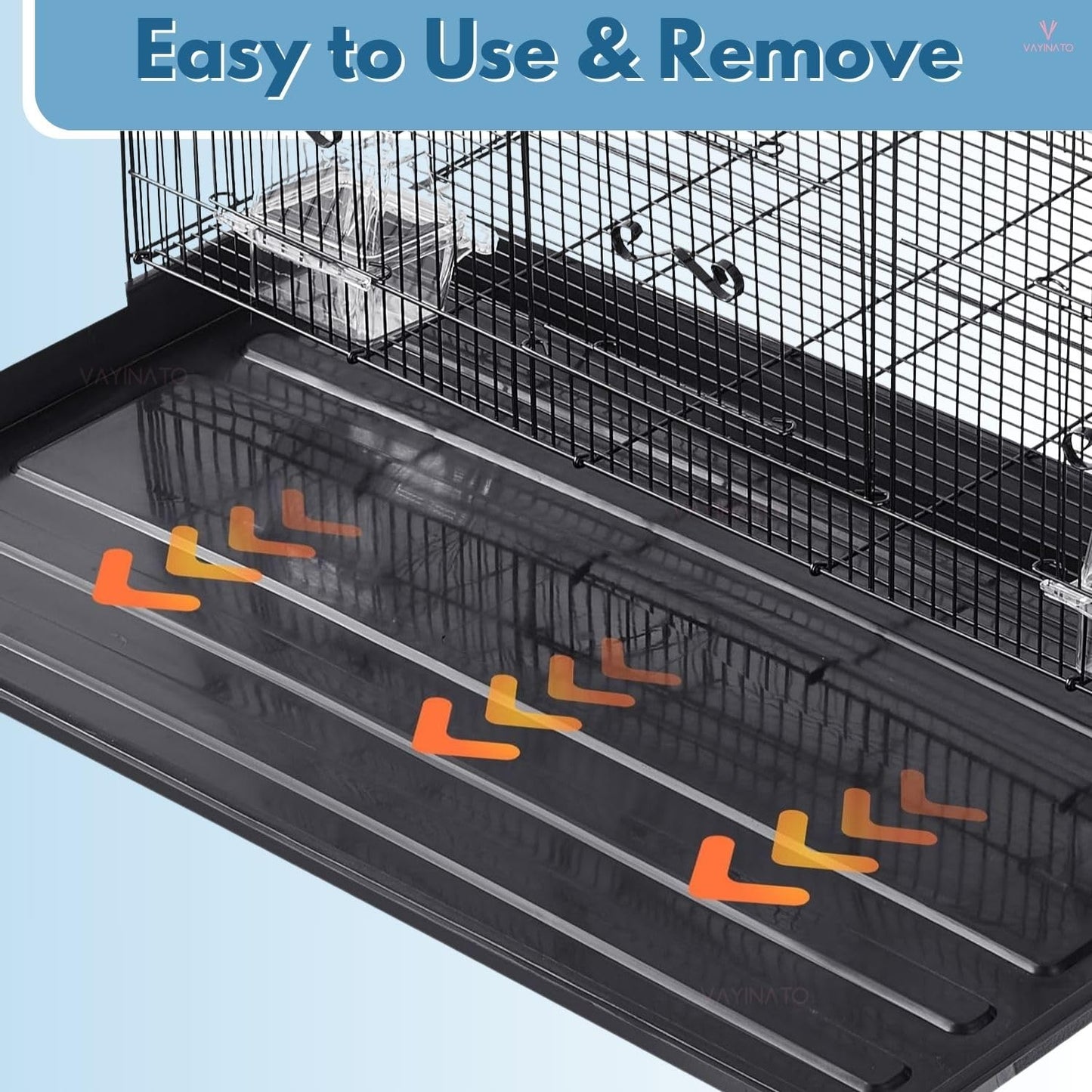 PetzLifeworld 2 Feet Black Removable Plastic Tray for Bird Cage | Durable, Lightweight & Easy to Clean