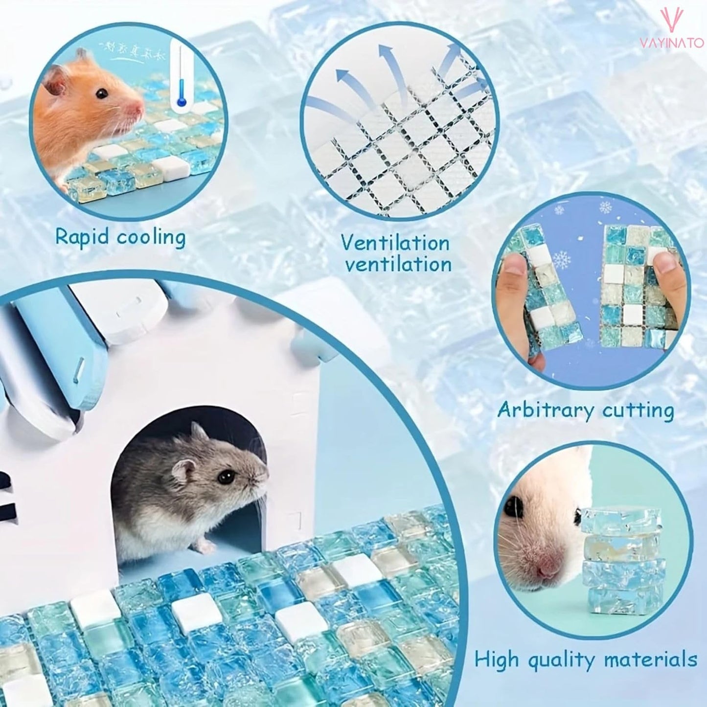 Petzlifeworld 1 Pcs (10*10 Cm) Crystal Mat Cooling Board for Hamsters & Rabbit
