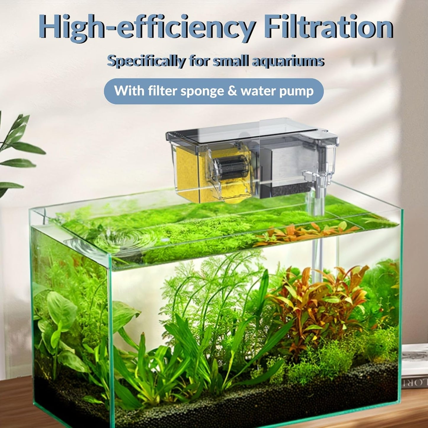 Petzlifeworld Multifunctional External Wall-Mounted Waterfall Aquarium Filter with Bio Wheel