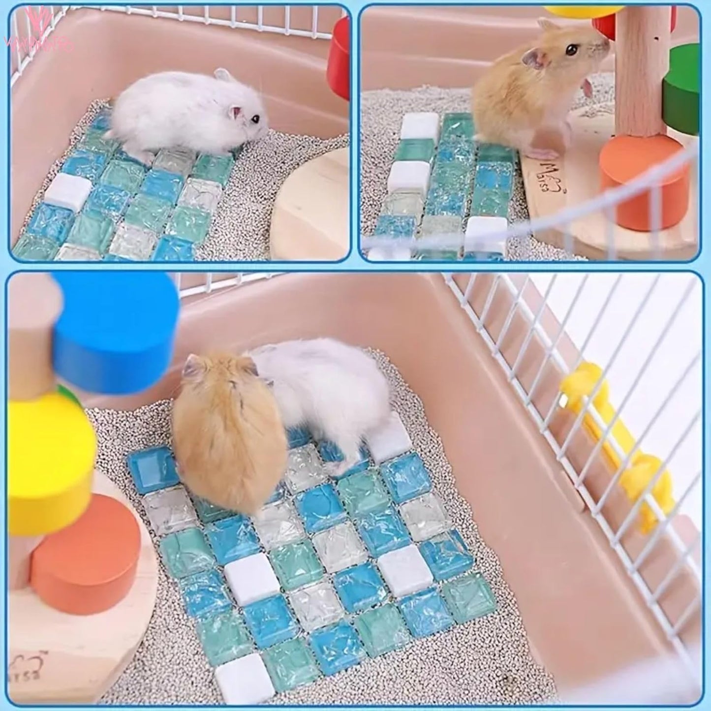 Petzlifeworld 1 Pcs (10*10 Cm) Crystal Mat Cooling Board for Hamsters & Rabbit