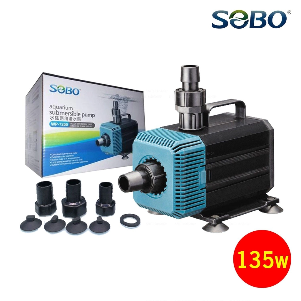 Sobo Submersible Aquarium Water Lifting Pump Suitable For Hydroponics, Pond, Fountain and Sump Filter Systems Power Head Wp-7200 and wp-5200