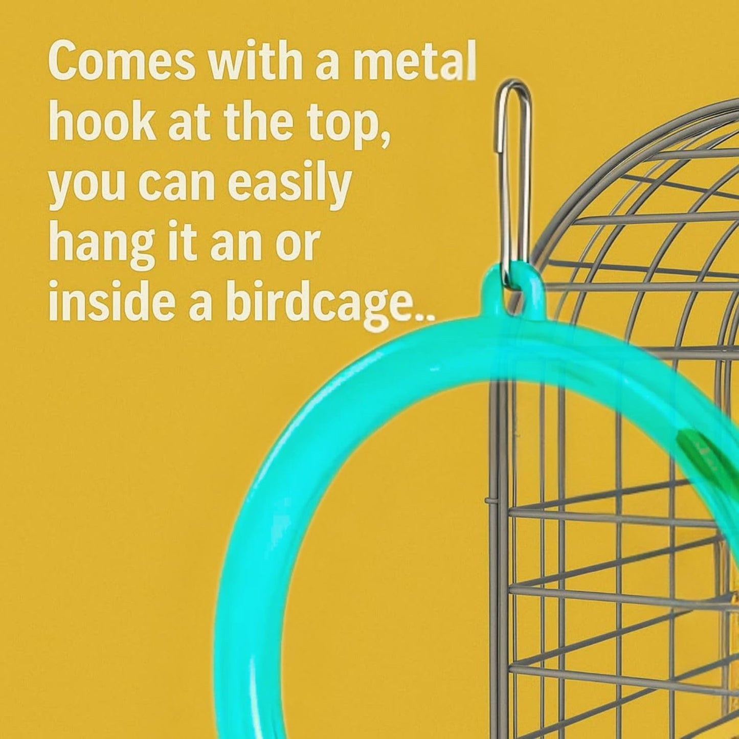 Petzlifeworld Bird Cage Swing Toy (Pack of 3) – Random Color Plastic Hanging Rings for Cockatiel, Budgie, Lovebird, Finch, Sparrow, Conure – Interactive Cage Accessories