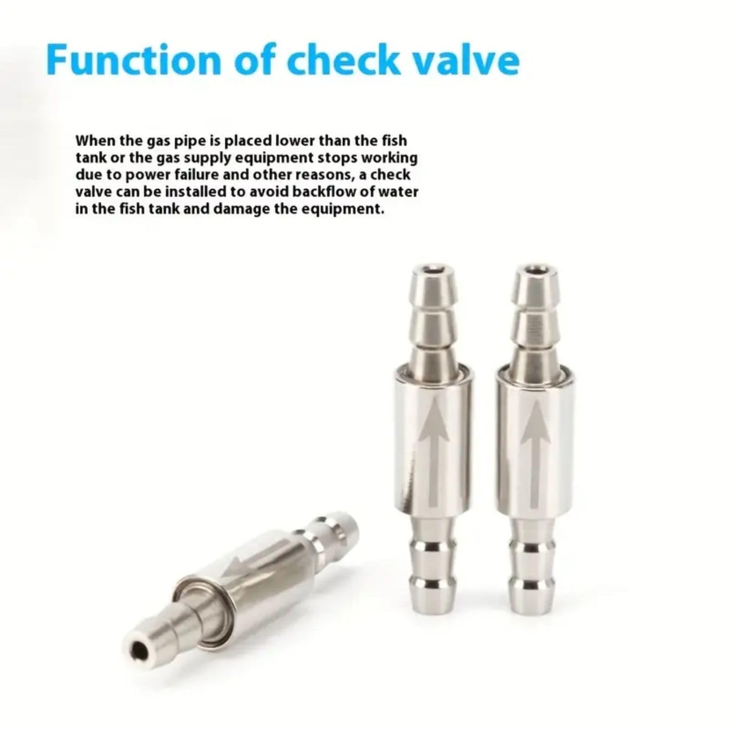Petzlifeworld 2 Pcs Stainless Steel Aquarium CO2 Check Valves for 4mm Pipes - Anti-Return Carbon Dioxide Diffusers for Fish Tank Setup, Compatible with CO2 Systems